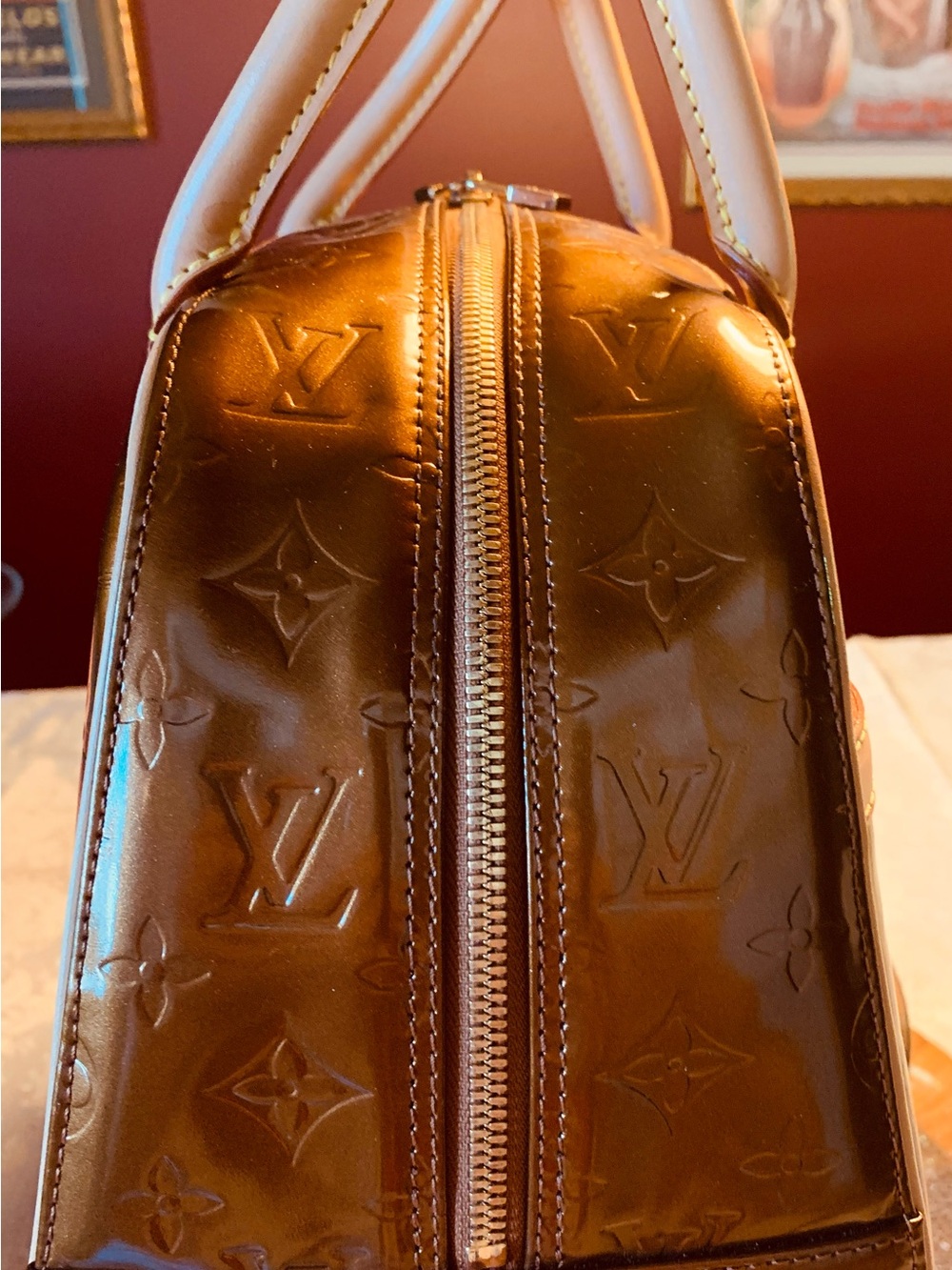 Louis Vuitton Authentic Vintage Copper Patent Tompkins Verified COA Legitgrails - Picture 7 of 15